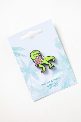 Пин деревянный WAF-WAF Тирекс в свитере фото 5