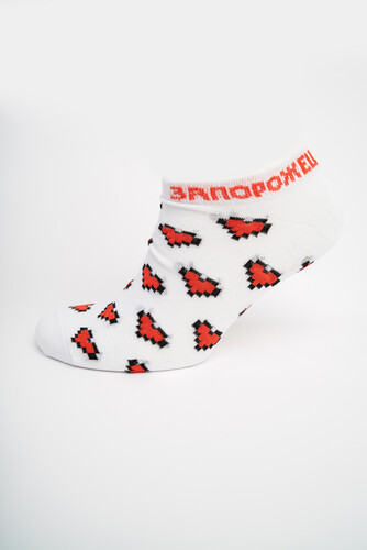 Носки ЗАПОРОЖЕЦ Сердечки короткие Белый фото 6