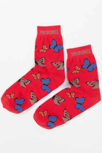 Носки ЗАПОРОЖЕЦ Бабочки Красный фото 10