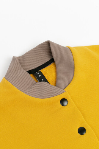 Толстовка без капюшона SEA-PEA СLOTHING женская Горчичный/Серо-Бежевый фото 9