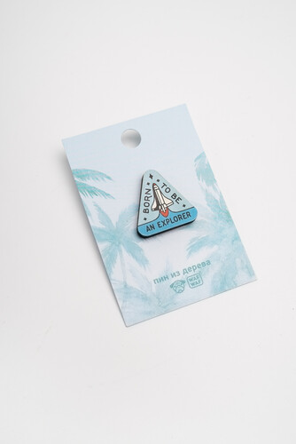 Пин деревянный WAF-WAF Рожденный исследовать (Синий) фото 5