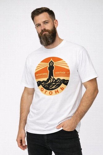 Футболка ЗАПОРОЖЕЦ Огонь Белый фото 6