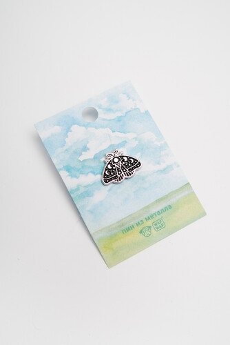 Пин металлический WAF-WAF Мотылек ночного неба (Черный/Серебряный) фото 5