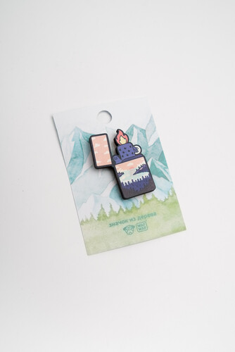 Значок деревянный WAF-WAF Зажигалка фото 5