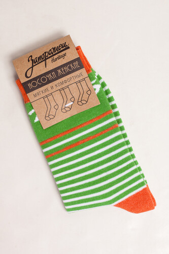 Носки ЗАПОРОЖЕЦ Добро женские Зеленый/Белый фото 5