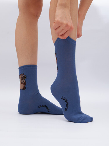 Носки ЗАПОРОЖЕЦ Бобры Светлый Джинс фото 40