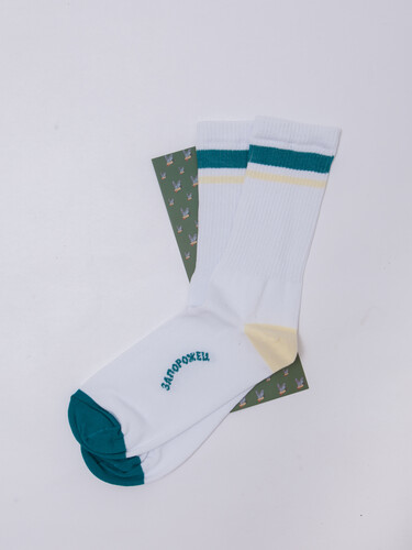 Носки ЗАПОРОЖЕЦ Спорт Спорт Белый/Зеленый фото 11