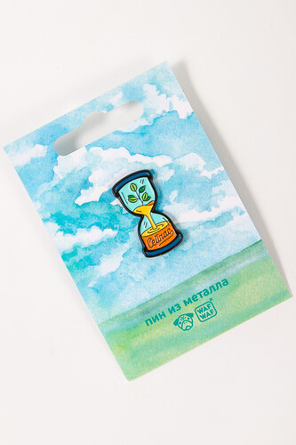 Пин металлический WAF-WAF Песочные часы (Мятный/Оранжевый) фото 5