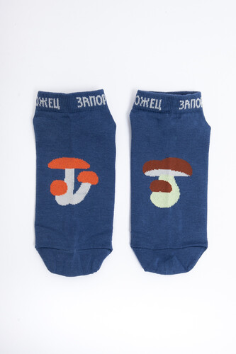 Носки ЗАПОРОЖЕЦ Большие Грибы короткие Джинс фото 8