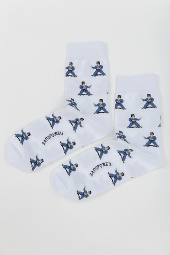 Носки ЗАПОРОЖЕЦ Каратисты Белый/Синий фото 10