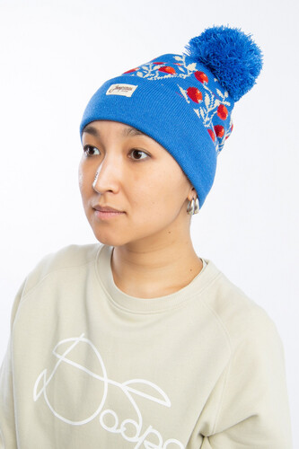 Шапка ЗАПОРОЖЕЦ Klukva Pumpon/Клюква Помпон Blue фото 9