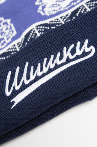 Шапка ЗАПОРОЖЕЦ Shishki Pumpon/Шишки Помпон Navy/Dark Navy фото 14