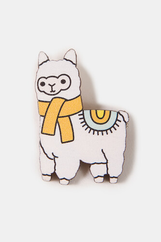 Значок деревянный WAF-WAF Альпака (Белый/Оранжевый) фото 4