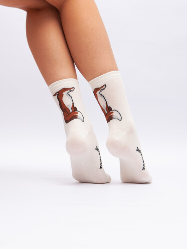 Носки ЗАПОРОЖЕЦ Лиса Молочный фото 31