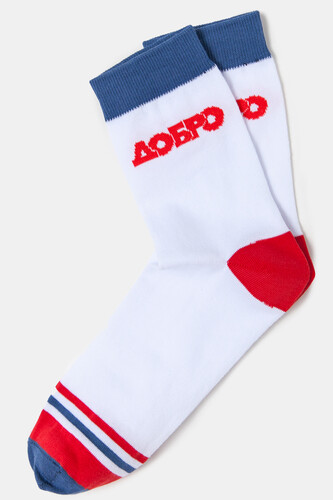 Носки ЗАПОРОЖЕЦ Добро Белый/Джинс/Красный фото 5