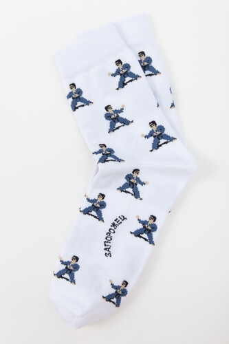 Носки ЗАПОРОЖЕЦ Каратисты Белый/Синий фото 8