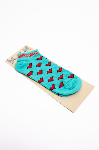 Носки ЗАПОРОЖЕЦ Сердечки короткие Светло-Зеленый фото 4