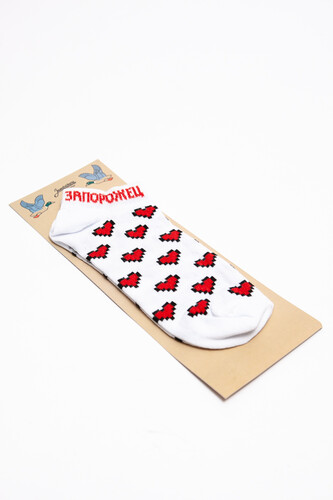 Носки ЗАПОРОЖЕЦ Сердечки короткие Белый фото 4