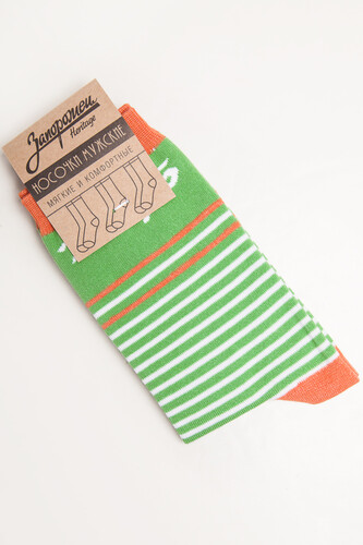 Носки ЗАПОРОЖЕЦ Добро Зеленый/Белый фото 5