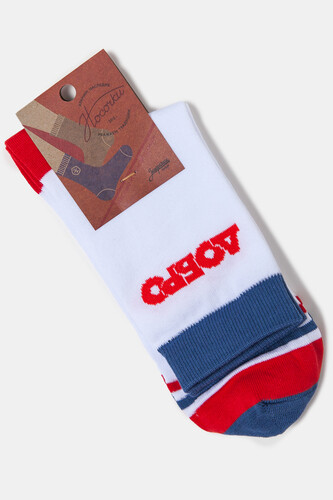 Носки ЗАПОРОЖЕЦ Добро Белый/Джинс/Красный фото 6