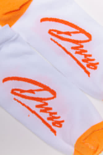 Носки ЗАПОРОЖЕЦ Дичь Каллиграфия короткие Белый/Оранжевый фото 7