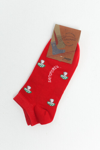 Носки ЗАПОРОЖЕЦ Мухоморчики короткие Красный фото 6