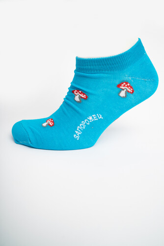Носки ЗАПОРОЖЕЦ Мухоморчики короткие Голубой фото 8