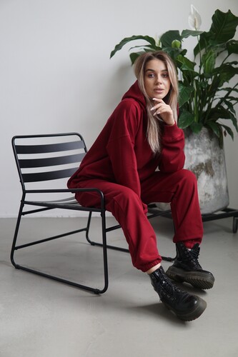 Худи NICE TWICE Бордовый фото 23