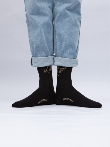 Носки ЗАПОРОЖЕЦ Дичь Каллиграфия Черный фото 23