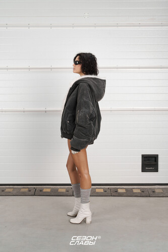 Бомбер СЕЗОН СЛАВЫ Fluffy Черный-Белый фото 11