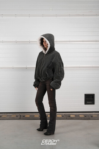 Бомбер СЕЗОН СЛАВЫ Fluffy Черный-Белый фото 12