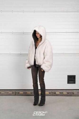 Бомбер СЕЗОН СЛАВЫ Fluffy Черный-Белый фото 16