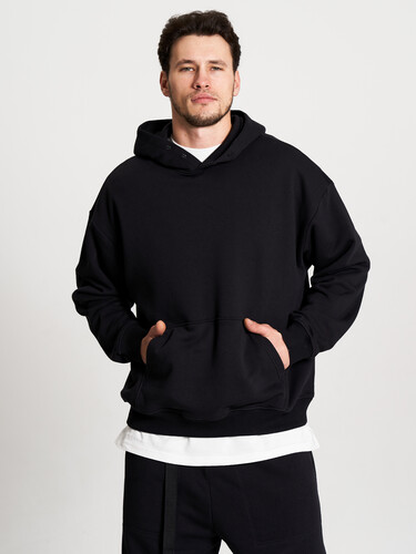 Худи овесайз с капюшоном FORMA SQUAD на кнопках Черный фото 6