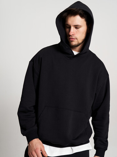 Худи овесайз с капюшоном FORMA SQUAD на кнопках Черный фото 7