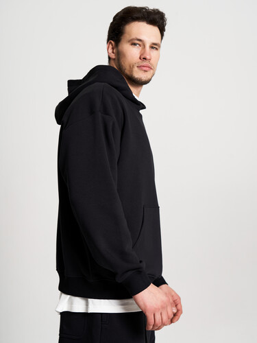 Худи овесайз с капюшоном FORMA SQUAD на кнопках Черный фото 10