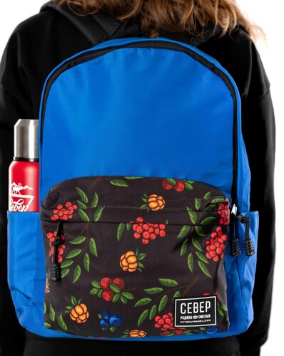 Рюкзак СЕВЕР Северные Ягоды паттерн Синий фото 8