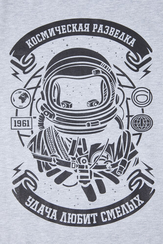 Футболка ASTRO Космическая разведка Серый Меланж/Серебро фото 11