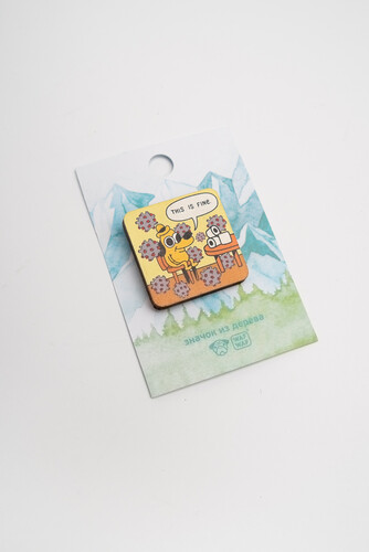 Значок деревянный WAF-WAF Все в порядке фото 5