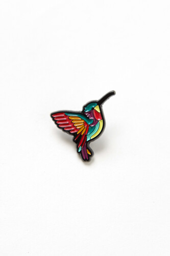 Пин металлический WAF-WAF Колибри (Красный/Оранжевый/Зеленый) фото 4