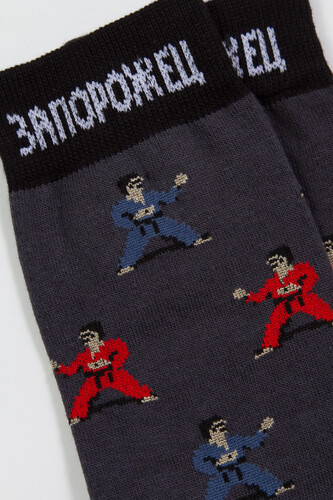 Носки ЗАПОРОЖЕЦ Каратисты Темно-Серый фото 7