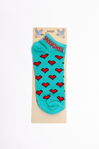 Носки ЗАПОРОЖЕЦ Сердечки короткие Светло-Зеленый фото 5