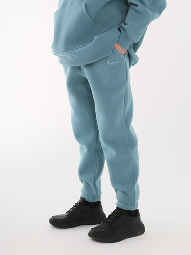 Брюки с начесом спортивные РОДИНА Оверсайз (мужские) Деним фото 4