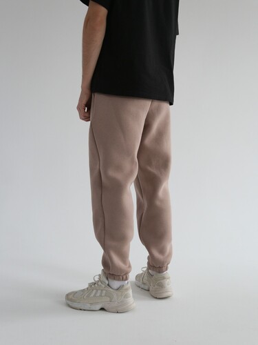 Брюки с начесом спортивные РОДИНА Оверсайз (мужские) Тауп фото 4