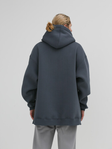 Худи с начесом гипер оверсайз РОДИНА Cloud New Logo (мужское) Серо-Голубой фото 6