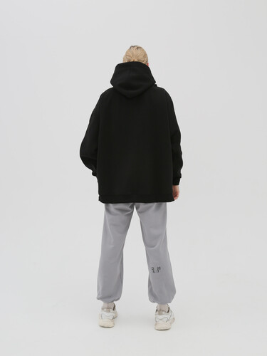 Худи с начесом гипер оверсайз РОДИНА Cloud New Logo (мужское) Черный фото 8