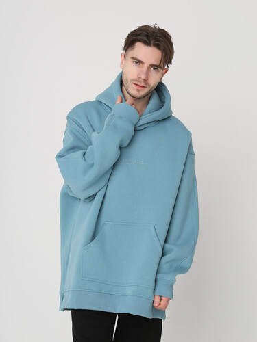 Худи с начесом гипер оверсайз РОДИНА Cloud New Logo (мужское) Деним фото 6