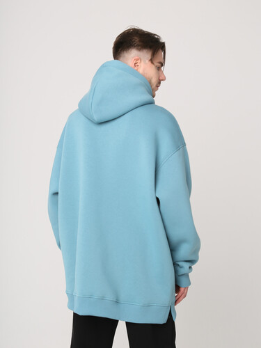 Худи с начесом гипер оверсайз РОДИНА Cloud New Logo (мужское) Деним фото 8