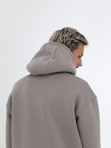 Худи с начесом РОДИНА Оверсайз (мужское) Серый фото 9