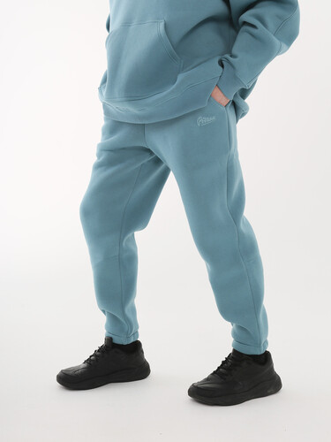 Брюки с начесом спортивные РОДИНА Оверсайз (мужские) Деним фото 5