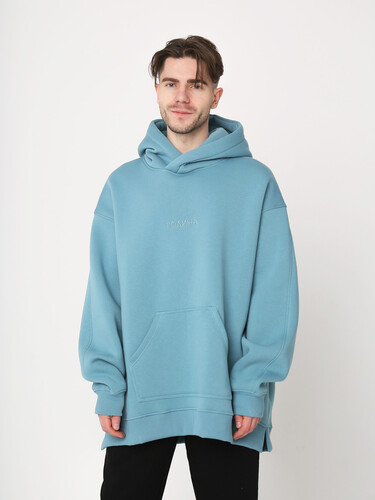 Худи с начесом гипер оверсайз РОДИНА Cloud New Logo (мужское) Деним фото 5